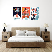 Blue Jazz Funky Wall Art, Set Of 3