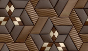 Brown 3D Floer Pattern Self Adhesive Sticker For Wardrobe
