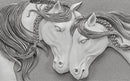 White Horse Painting Self Adhesive Sticker For Wardrobe