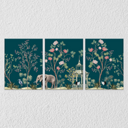 Elephant Floral, Set Of 3