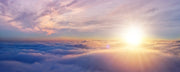 Sunrays In Cloud Painting Self Adhesive Sticker For Wardrobe