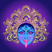 Lord Durga Art Self Adhesive Sticker For Refrigerator