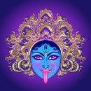 Lord Durga Art Self Adhesive Sticker For Refrigerator