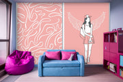 Cute girl pink kids wallpaper