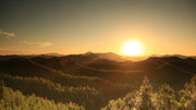 Sunset In Grass Land Self Adhesive Sticker For Wardrobe