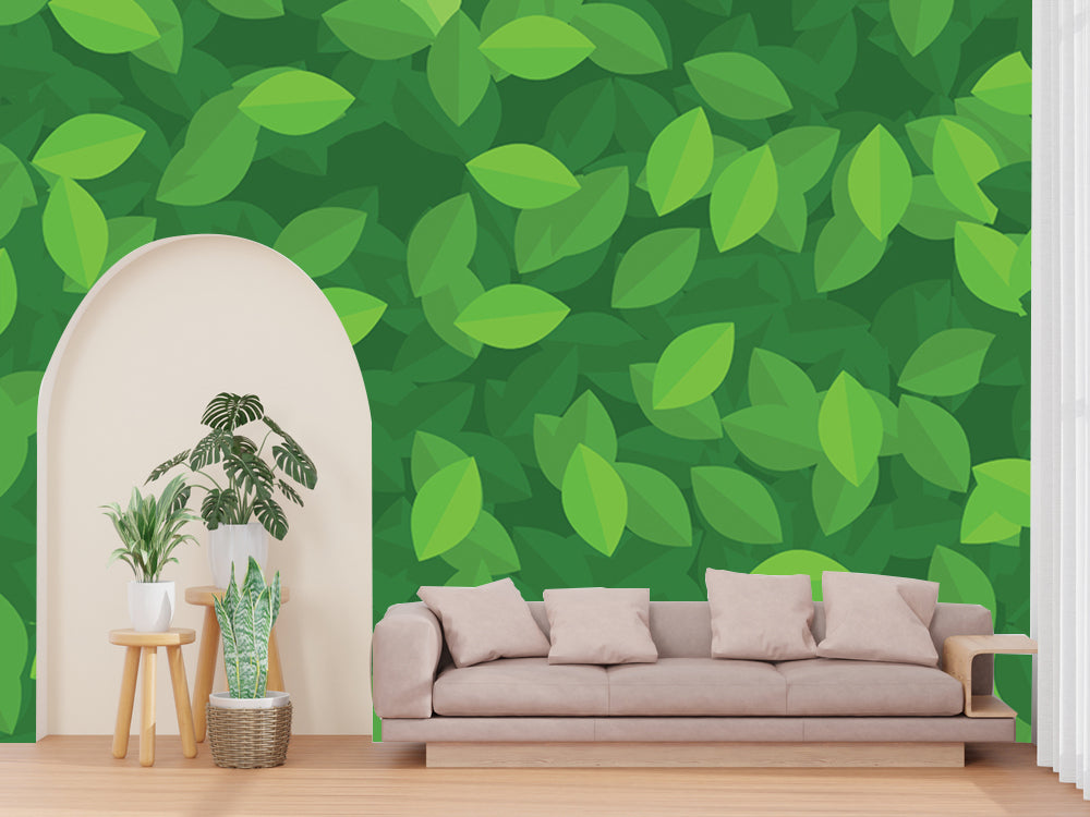 Leaves Pattern Customized Wallpaper