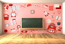 Doodles Pink School Wallpaper