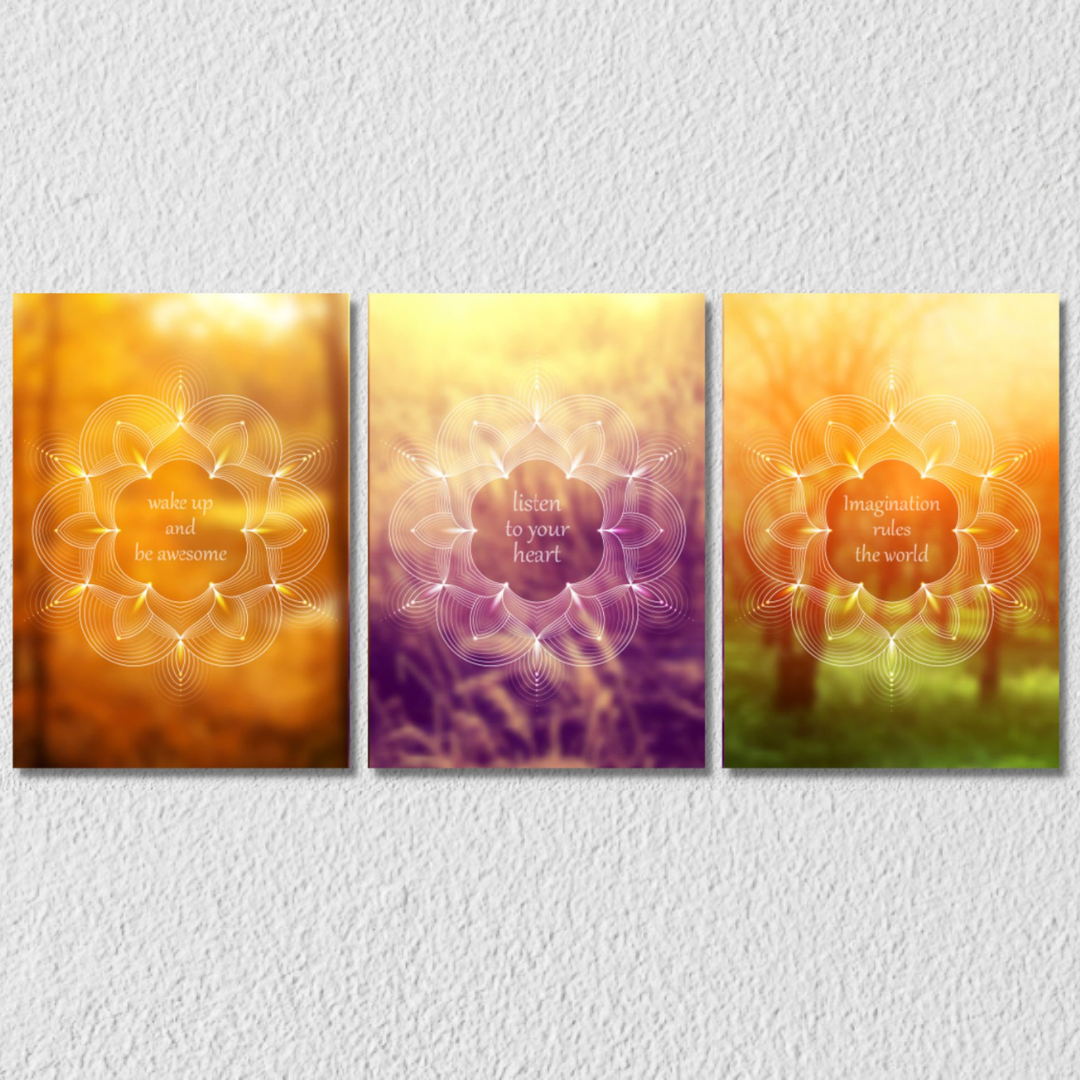 Yoga Wall Art, Set Of 3