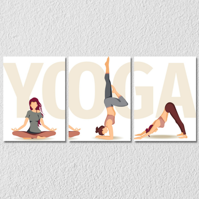 Yoga Wall Art, Set Of 3
