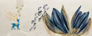Beautiful Art Of Deer And Butterfly Self Adhesive Sticker For Table