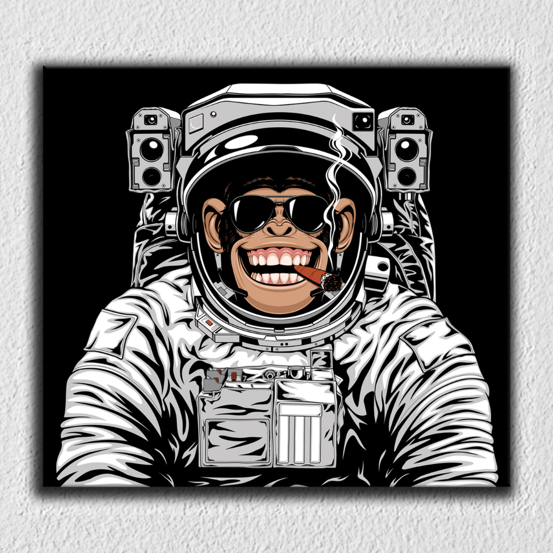 Monkey Space Black White Art