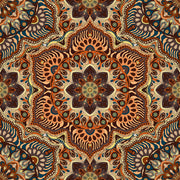 Brown Shaded Mandala Art Self Adhesive Sticker For Table