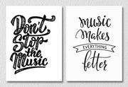 Minimal Music Calligraphy Wall Art, Set Of 2