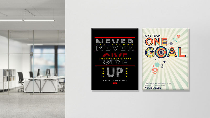 Never give up Set of 2