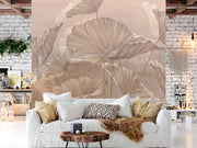 Lotus Leaves Background Pattern Customized Wallpaper