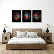 Psychedelic Buddha Face, Set Of 3