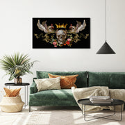 Floral Skull Dragon Sticker