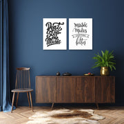 Minimal Music Calligraphy Wall Art, Set Of 2