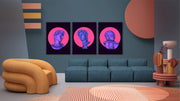 Black Pink Aesthetic Statue Art, Set Of 3