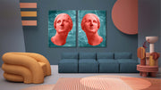 Pink Madame Aesthetic Statue Art, Set Of 2