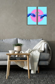 Hands Meeting Art, Set Of 2