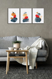 Water Colour Pebble, Set Of 3