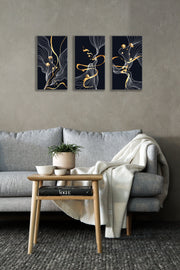 Golden Pattern Art, Set Of 3