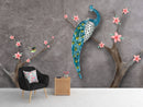 Peacock, Tree Texture Customised wallpaper for wall