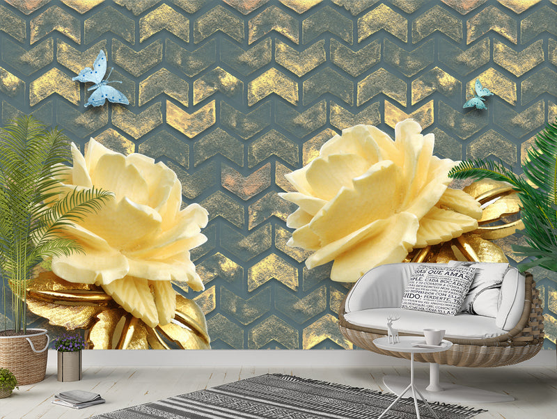 Yellow Flower Customised wallpaper for wall