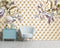 3D Flowers With Cream Colour Leather Background Customised wallpaper for wall