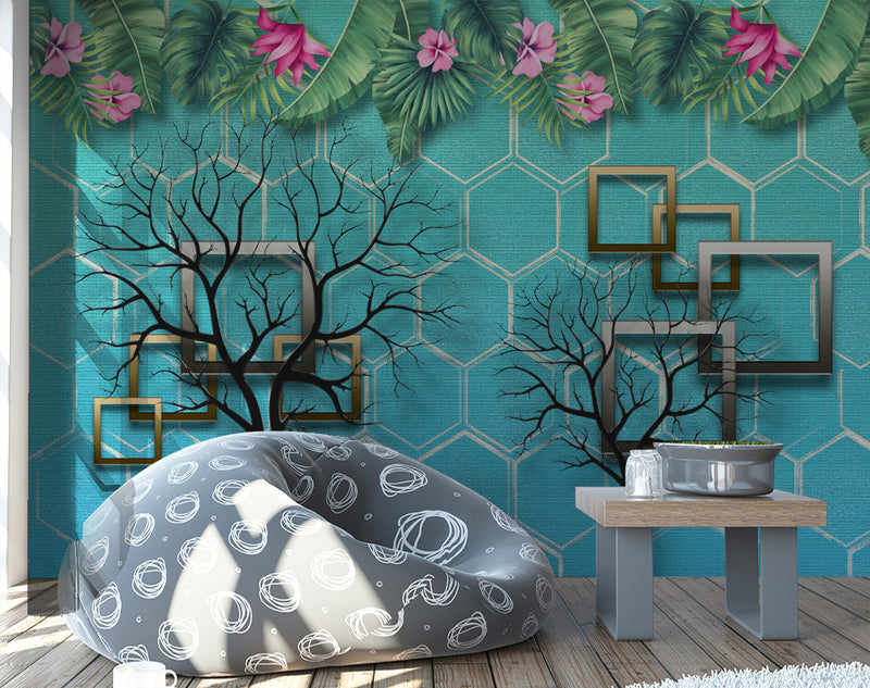 Trees, Leaves, Flowers Natural Look Customised wallpaper for wall