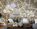 Mountain Rocks With Flowers Customised wallpaper for wall