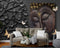 Lord Buddha With Matt Black Finish Background wallpaper for wall