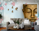 Brown Colour Lord Buddha Customised wallpaper for wall
