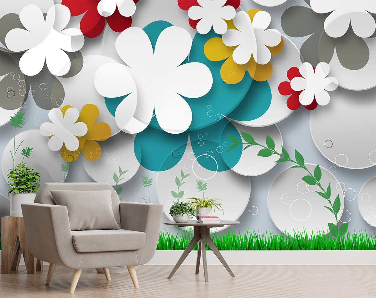 Colourful Flowers Customised wallpaper for wall