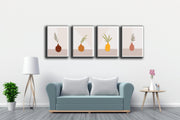 Leaf In Vase Wall Art, Set Of 4