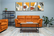 Colour Block Bohemian Leaves Art, Set Of 4