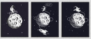 Astronaut Saying Hello, Set Of 3