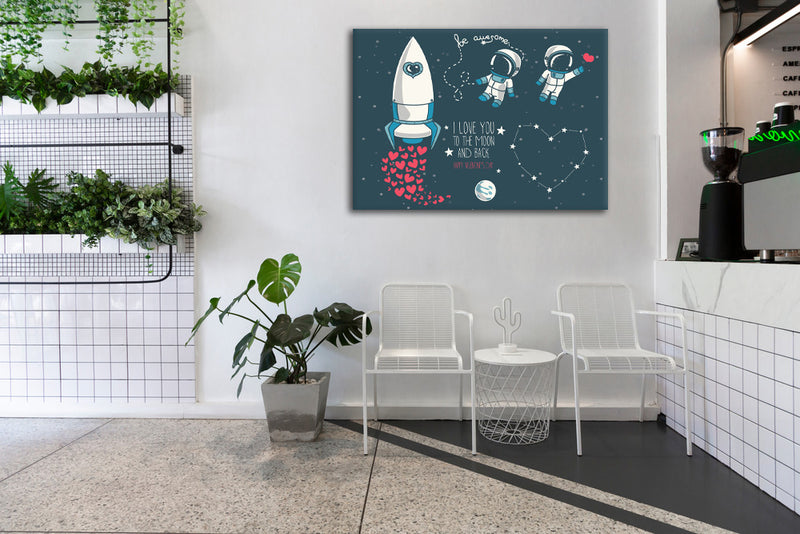 I Love You To The Moon Rocket Art