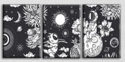 Astronaut Sun Art, Set Of 3