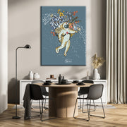 Astronaut Blue Floral Background Art