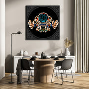 Astronaut Art Black Canvas