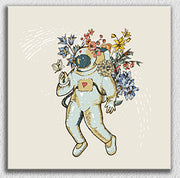 Astronaut Floral Pink Art