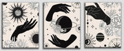 Planet Hand Black Art, Set Of 3