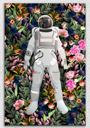 Astronaut Floral Backgound Art