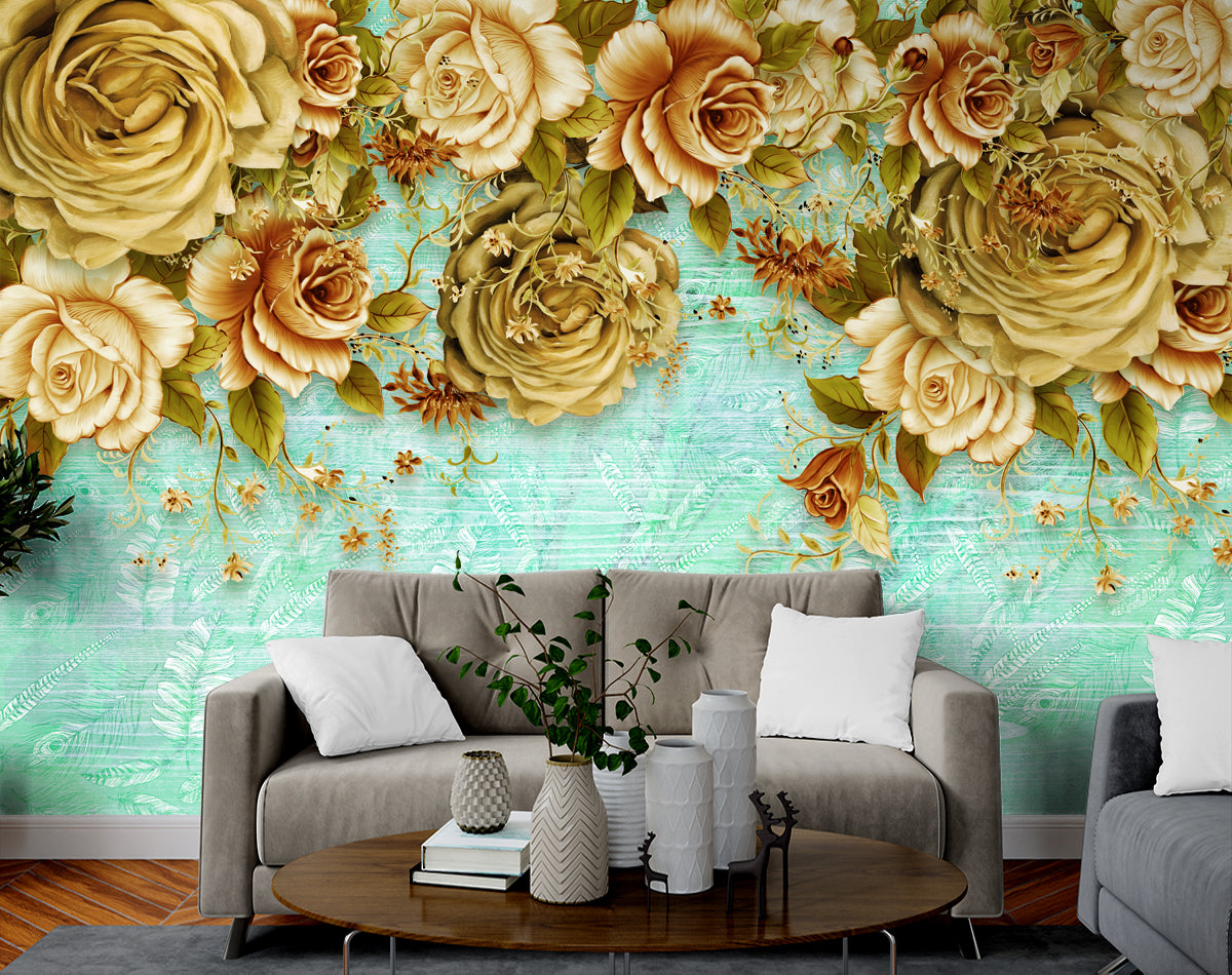 Multi-Colour Roses wall coverings