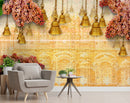 Temple Bells, Red Flowers wall coverings