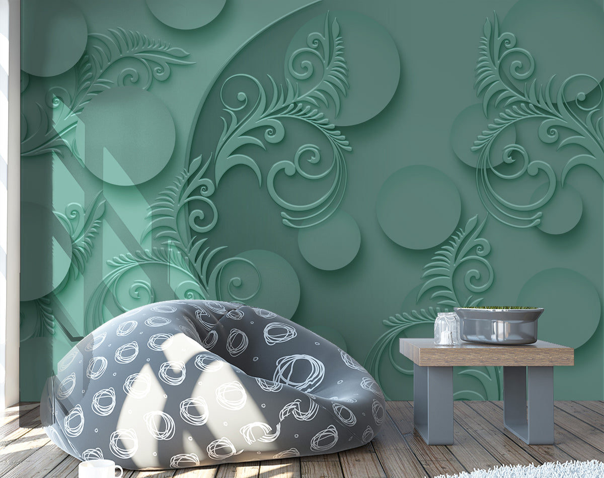 Dark Green Design Wallpaper