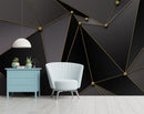 Jet Black Geometric Customised Wallpaper for wall