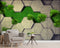 Hexagonal Geometric with Green Grass wall coverings